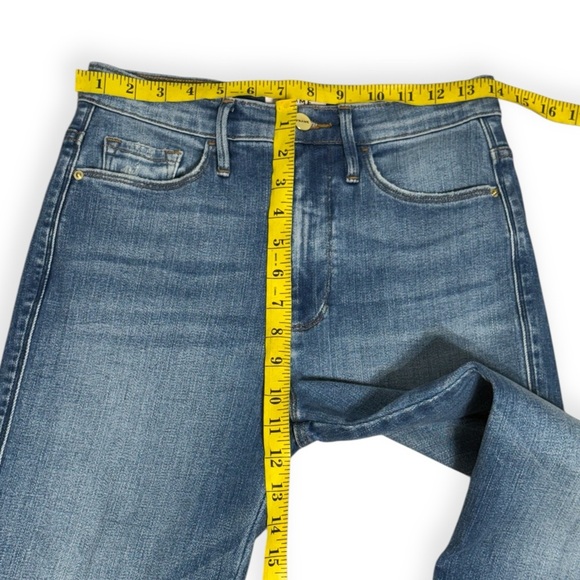 Frame le Sylvie Kick Boot High Rise Stretch Denim Cropped Jeans Size 27 - Picture 3 of 7